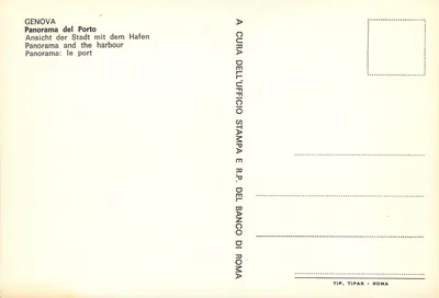 Genua — panorama portu — TIPAR - ROMA — Rewers