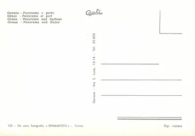 Genova - Panorama e porto — OMNIAFOTO, série 120 — Rewers
