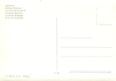 Gênova - Estação Brignole — Éditeur S.A.F. Milan, n° 15 — Verso