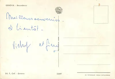 Boccadasse — Genova — Wydawca F. Cali, nr 23597 — Rewers