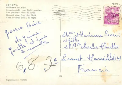 Genova — Ogólny widok z Righi — wydawca Kytachrone, n°124 — Rewers