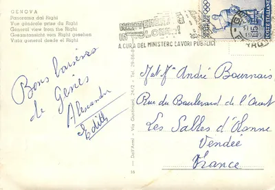 Genova — Ogólny widok z Righi — A CURA DEL MINISTERO DEI LAVORI PUBBLICI — Rewers