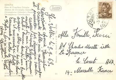 Gênova - Casa de Cristóvão Colombo — AGEPE, n°91 — Verso