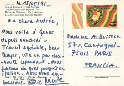 Porta Soprana — Gênova — Ed. Fratelli Pesce — Verso