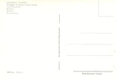Gioiosa Marea — Turistisch dorp Capo Calavà — Uitgave E.R.A. n°20 — Achterkant