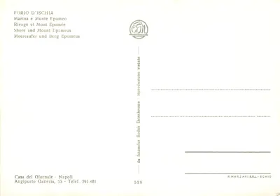 Forio d'Ischia — Port i Wzgórze Epomeo — P. Marzari S.r.l. - Schio — Rewers