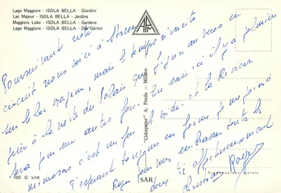 Fontanna z figurami — Isola Bella — wydawca SAR n°103 — Rewers