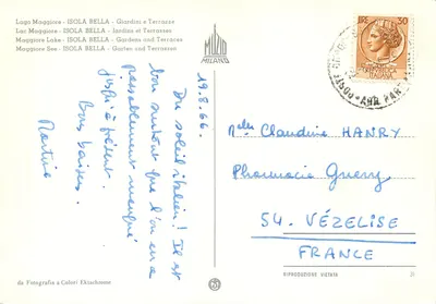 Lago Maggiore - ISOLA BELLA - Jardins e Terrasses — editor Muzio Milano, n°31 — Verso
