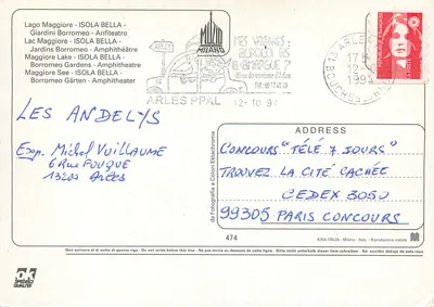 Ogród Borromeo - Amfiteatr — Wyspa Bella, Jezioro Maggiore — wydawca Kina Italia, n° 474 — Rewers