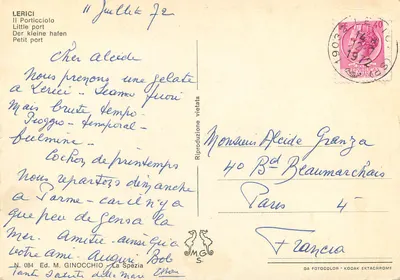Lerici — Mały port — Wyd. M. Ginocchio, N. 084 — Rewers