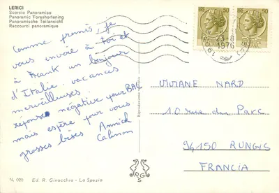 Lerici — widok panoramiczny — Wyd. R. Ginocchio - La Spezia, n° 020 — Rewers