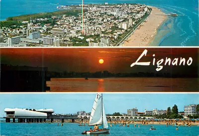 Lignano — vista aérea, pôr do sol e vela — DA FOTOCOLOR - KODAK EKTACHROME