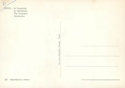 Lucca - A Catedral — editor Angeli, n° 183 — Verso