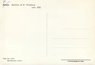 Lucca - Basílica de S. Frediano — XIIe siècle — Éd. A.D.C. n° 73421 — Verso