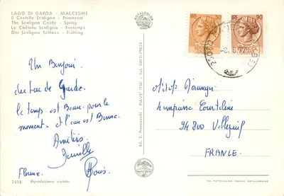 Lago di Garda - Malcesine — Zamek Scaligero - Wiosna — Wyd. E. Franceschi nr 2418 — Rewers