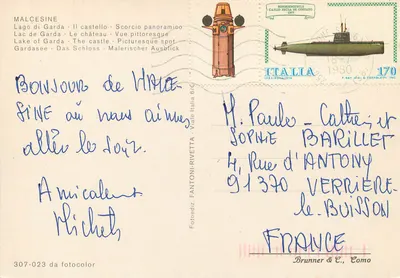 Malcesine — Zamek — Widok malowniczy — Brunner & C., Como — Rewers