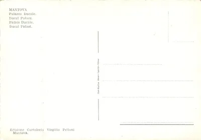 Mantova — Pałac Cesarski — Wydawca Virgilio Pelloni — Rewers