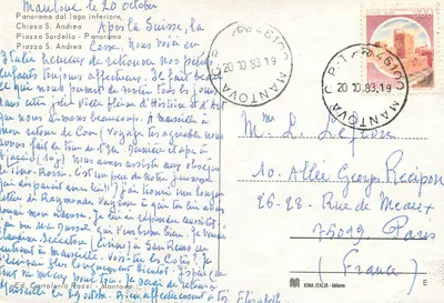 Mantoua — Panorama jeziora dolnego — Wyd. Cartoleria Rossi - Mantova — Rewers