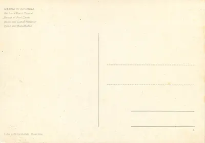 Marina di Ravenna — Bacino e Porto Canale — Ed. F.lli Leonardi - Ravenna, n°6 — Verso
