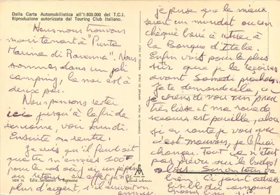 Marina di Ravenna — vista panoramica e carta — Ediz. Salbaroli - Ravenna — Verso