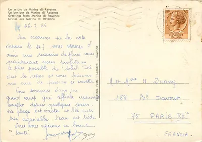 Marina di Ravenna — vista panoramica — Edizione Fratelli Leonardi — Verso