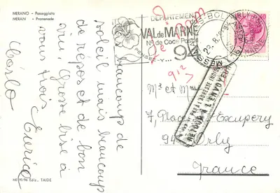 Merano - Passeggiata — MERAN - Promenade — Wydawca TAIDE, n° 90/96 — Rewers