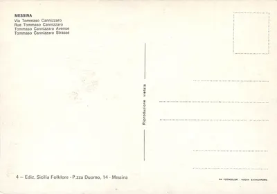 Messina — Aleja Tommaso Cannizzaro — Ediz. Sicilia Folklore — Rewers