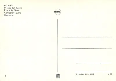 Milão - Piazza del Duomo — editor Sovesta, n°3 — Verso