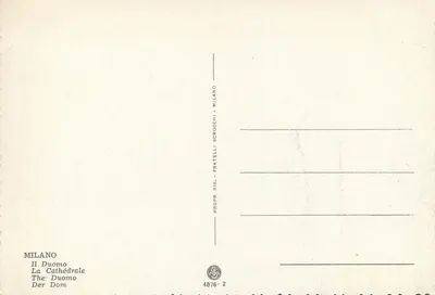 Milão — O Duomo — Fratelli Scrocchi, n° 4876-2 — Verso