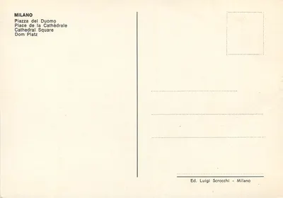 Milão - Piazza del Duomo — Éd. Luigi Scrocchi - Milão — Verso
