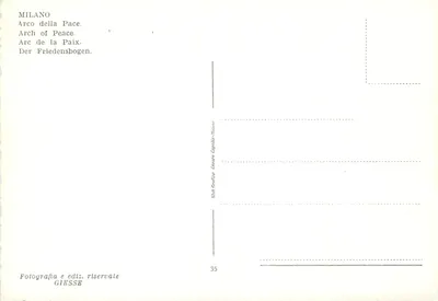 Milano — Arco della Pace — Stah Grafico Cesare Capello-Milano n°35 — Rewers