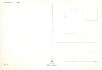 Milão - O Duomo — série MI 142 — editor Milano Dep — Verso