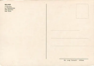 Milão — O Duomo — Ed. Luigi Scrocchi - Milão — Verso