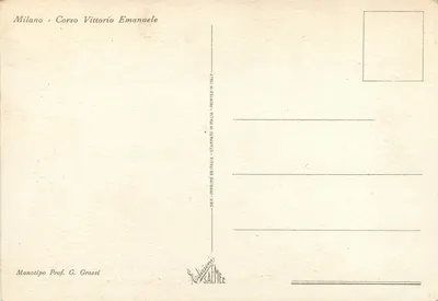 Mediolan - Corso Vittorio Emanuele — widok katedry — Monotipo Prof. G. Grossi — Rewers