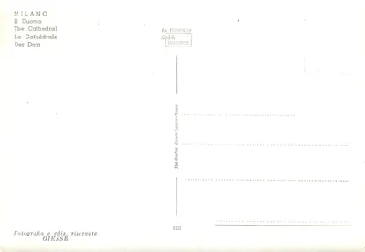 Milão — O Duomo — GIESSE — Verso