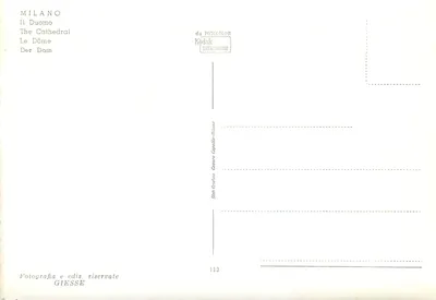 Milano — Widok na Duomo — wydawca GIESSE, nr 113 — Rewers