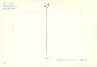 Milano — Piazza Duomo — GIESSE n°469 — Verso