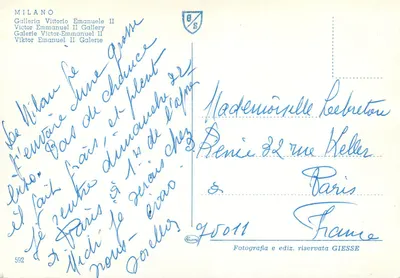 Galleria Vittorio Emanuele II — jardim central florido — GIESSE, n°592 — Verso