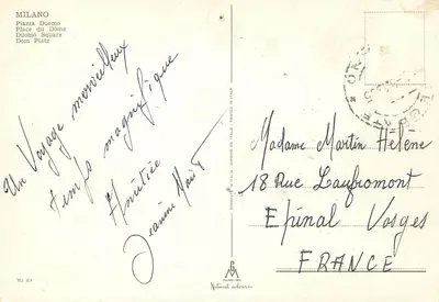 Milão - Piazza Duomo — editor Milano Dep. n° MI 63 — Verso
