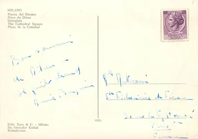 Milano - Piazza del Duomo — Ediz. Pace & C. - Milano 010 — Verso