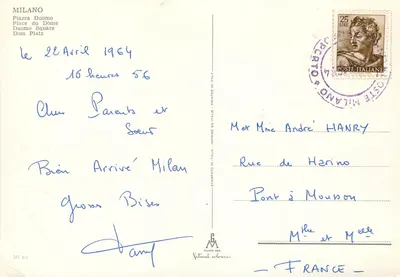 Milão - Piazza Duomo — editor Milano Dep. n° MI 65 — Verso