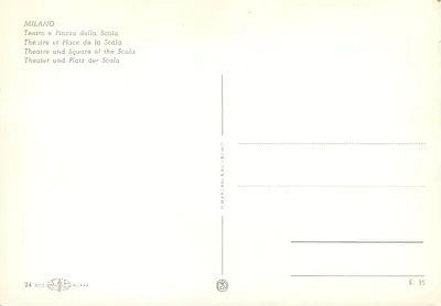 Milano - Teatro alla Scala et Piazza della Scala — P. Marzari Srl-Schio, n°24 — Rewers