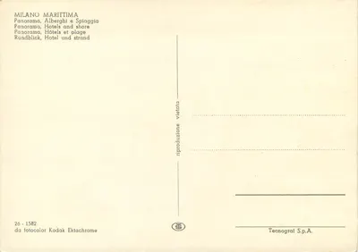 Milano Marittima — panorama hoteli i plaży — Tecnofraf S.p.A. nr 26-1582 — Rewers