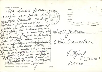 Milano Marittima — vista de praia e paisagem — editor Fratelli Leonardi-Ravenna, n° 4120 — Verso