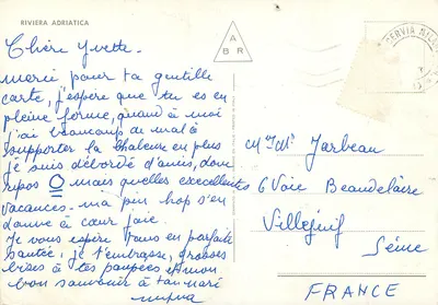Milano Marittima — widok panoramiczny z jachtami i hotelami — wydawca nieznany — Rewers