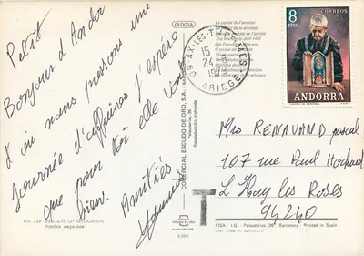 Andorra — Vista noturna e diurna — editor Escudo de Oro, n°118 — Verso