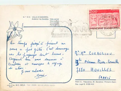 Andorra e les Escaldes — vista aérea — FISA I.G. - Palaudarias, 26 - Barcelona — Verso