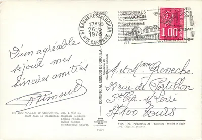 Igreja romana de Sant Joan de Casselles — Valls d'Andorre — editor Escudo de Oro, n° 3509 — Verso