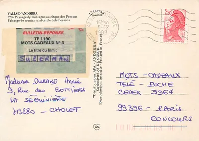Paisaż górski w okolicy Pessons — Valls d'Andorre — wydawca APACOLOR, TP 1190 — Rewers