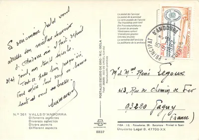 Zapis Andory — Różne widoki — Postales Escudo de Oro — Rewers